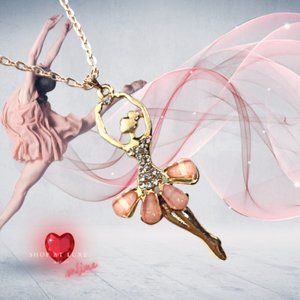 On Pointe Dancer Rose Gold Necklace